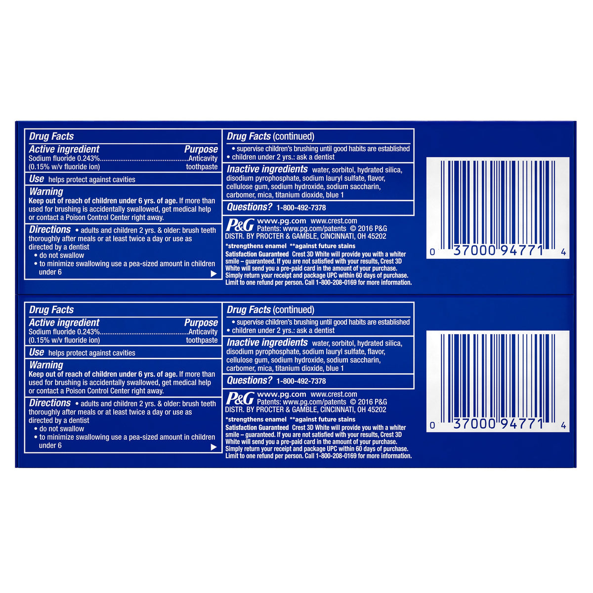 Crest 3.5 Ounce (Pack of 2) / Older Version / White Toothpaste