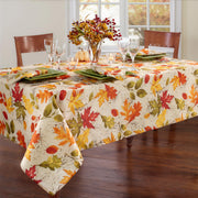 Threadmade Autumn Leaves Tablecloth, 60 x 84 Inch, Multicolor
