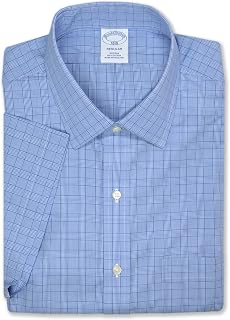 Brooks Brothers Mens Cotton Short Sleeve Mixed Plaid Button Down Shirt,