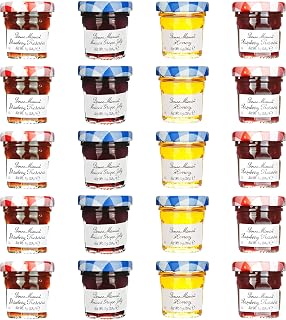 Bonne Maman Assorted - 20/1 oz Mini Jars -Strawberry, Raspberry, Honey, Grape - 5 each flavor