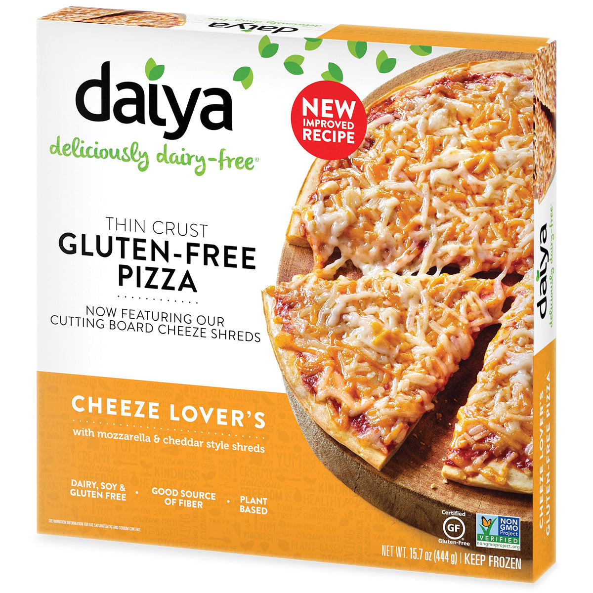 Dairy Free Cheeze Lover's Gluten Free Pizza by Daiya – 15.7 Ounce (Pack of 8), White, Pack of 8