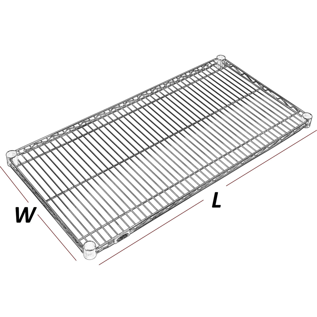 Additional Wire Shelf for Wire Shelving Units by Nexel – 18"W x 24"L, Alloy Steel, Chrome, Model S1824C