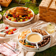 Malacasa Porcelain Divided Serving Platter, 6 Sections, White