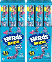 Nerds Rope Candy, Very Berry, 0.92 Ounce Ropes 24 Count (Pack of 2)