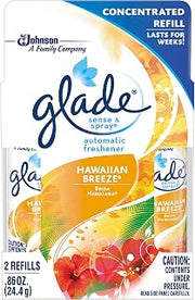 Glade Sense & Spray Automatic Air Freshener Refill, Hawaiian Breeze (Pack of One 0.86 Oz) or (Pack of Two 0.43Oz)