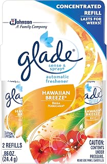 Glade Sense & Spray Automatic Air Freshener Refill, Hawaiian Breeze (Pack of One 0.86 Oz) or (Pack of Two 0.43Oz)