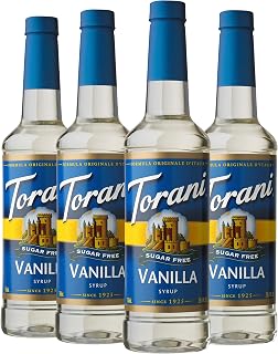 Torani Sugar Free Vanilla Flavored Drink Syrup, 25.4 fl oz, 4 Pack