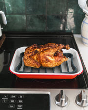 The Silicone Kitchen Roasting Rack Set, Silicone, 7 x 10.75 Inch, Vintage Navy