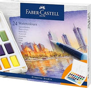 Faber-Castell Creative Studio Portable Watercolor Palette, Travel Brush