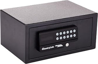SentrySafe Black Steel Safe with Card Swipe Reader and Digital Keypad Lock, Small Safe with Interior Lighting and Bolt Down Kit, 0.41 Cubic Feet, H060ES