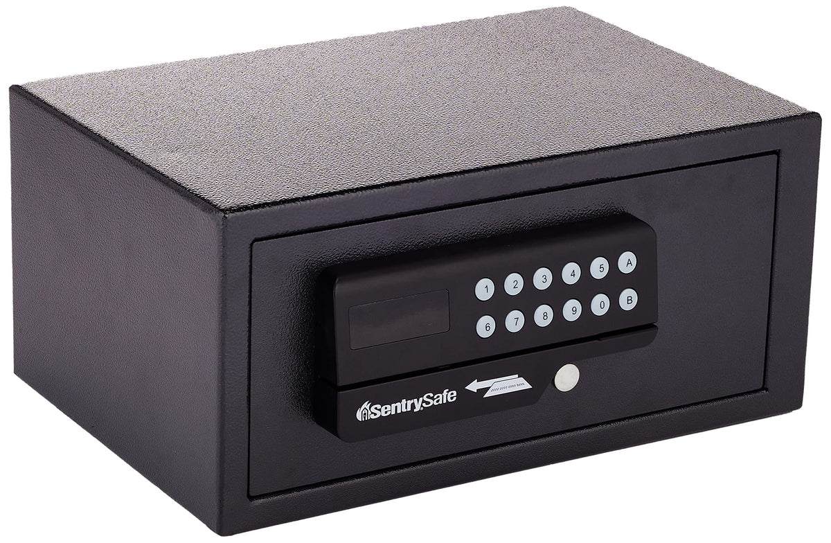 Black Steel Safe with Card Swipe Reader and Digital Keypad Lock by SentrySafe – 0.4 Cubic Feet, 0.41 cubic_feet, Alloy Steel, Black, Model H060ES