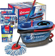 O-Cedar RinseClean Microfiber Spin Mop & Bucket Floor Cleaning System with 2 Extra Mop Head Replacements with Citrus Pac (Variety Pack)