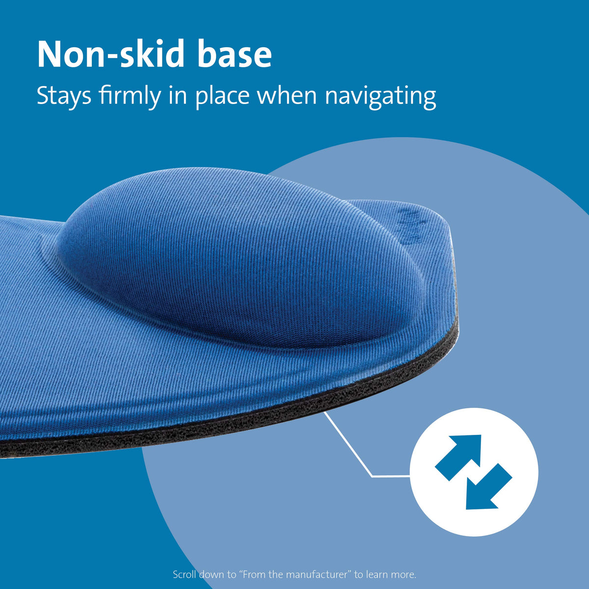 Wrist Pillow Mouse Pad with Wrist Rest in Blue (L57803US) () by Kensington – 7L x 6W inches, Foam, Blue, Model L57803USF