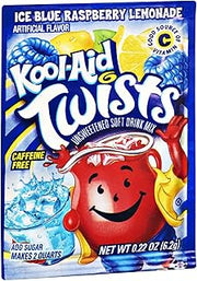 Kool-Aid Twists Ice Blue Raspberry Lemonade Caffeine Free Unsweetened Soft Drink Mix, 0.22 OZ (Pack of 192)