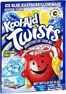 Kool-Aid Twists Ice Blue Raspberry Lemonade Caffeine Free Unsweetened Soft Drink Mix, 0.22 OZ (Pack of 192)