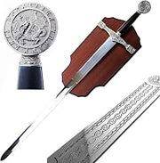 45" King Arthur Excalibur Sword Replica Medieval Sword with Display Plaque. for Collection, Wall Decoration, Cosplay, Gift