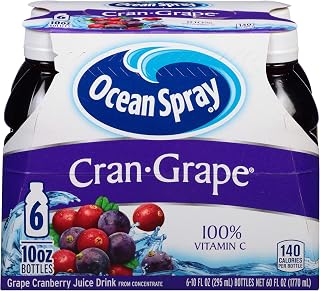 Ocean Spray Cran-Grape Juice Drink, 10 Ounce Bottle (Pack of 6)