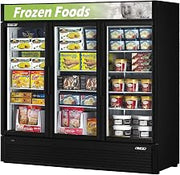 Turbo Air TGF-72SD Black Super Deluxe Three Door Merchandiser Freezer - 71.3 Cu. Ft.