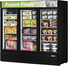 Turbo Air TGF-72SD Black Super Deluxe Three Door Merchandiser Freezer - 71.3 Cu. Ft.