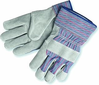 MCR Safety 1300 Select Shoulder Gunn Gloves with 2-1/2-Inch Safety Cuffs, Pearl/Gray, Large, 1 Pair