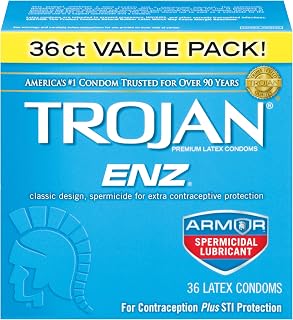 TROJAN ENZ Spermicidal Condom, 36 Count