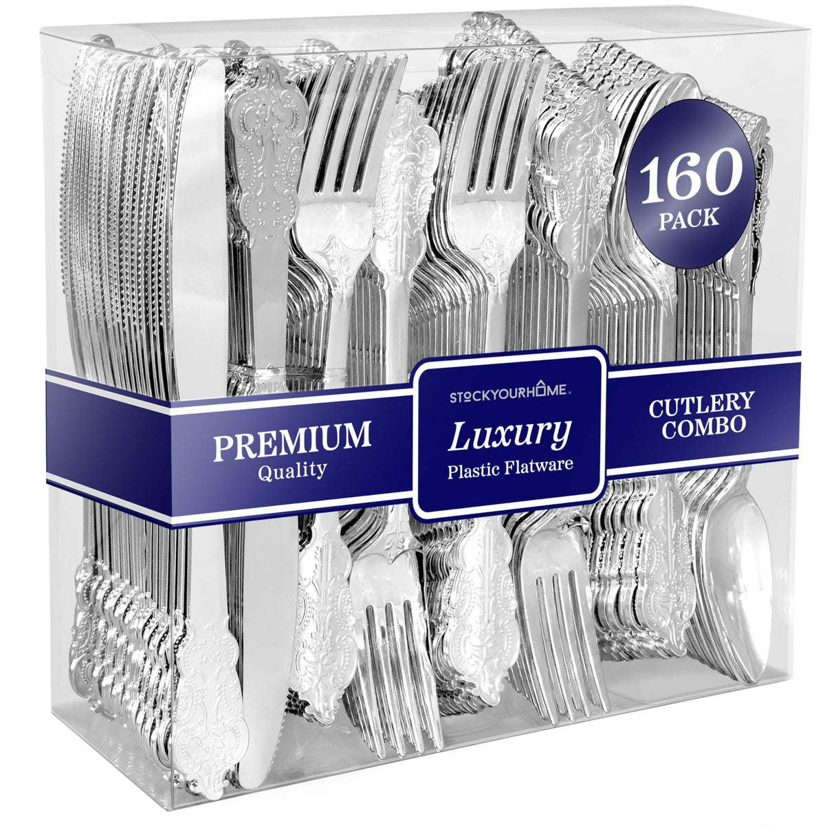 Stock Your Home 300 Count / Silver / Formal Spoons