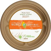 World Centric PLRT-SC-U10T Compostable 10" Unbleached Plant Fiber 3 Compartment Plate, Retail (12 Packs of 20, 240 Total)