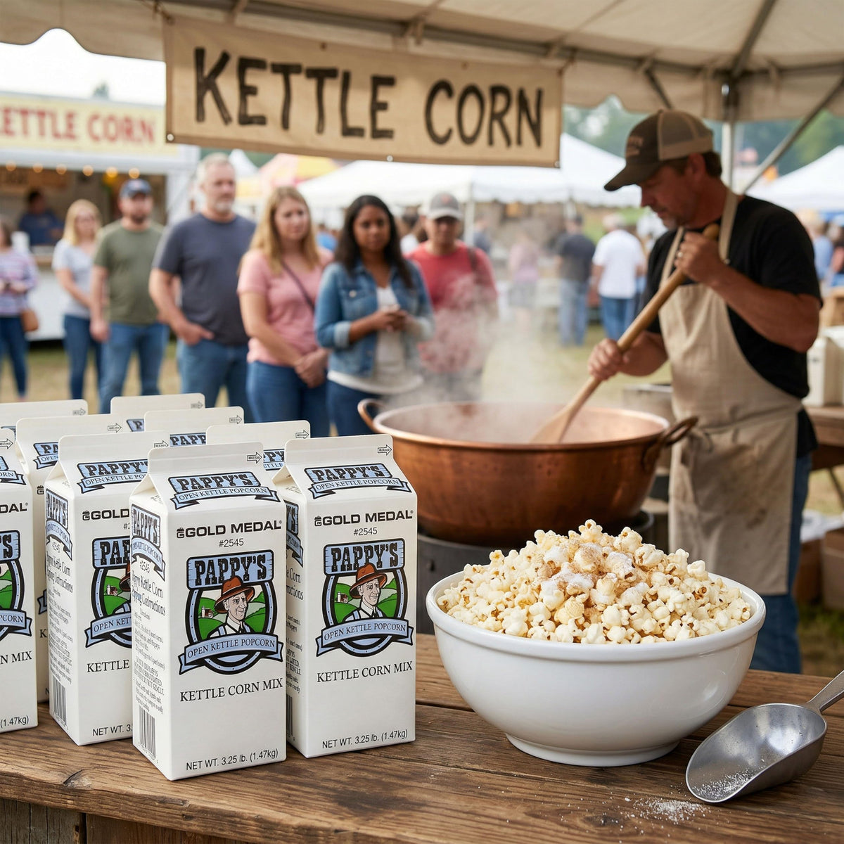 Pappy's Kettle Corn Popcorn Mix by Gold Medal – 1 Count (Pack of 6), Pack of 6