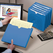 File Jacket by SMEAD – Letter (Pack of 4), Paper, Blue, Pack of 4, Model 75562