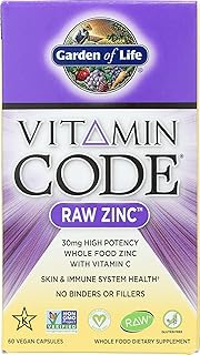 Garden of Life Vitamin Code Zinc Vegan Capsules, 60 CT