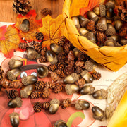 Syhood Artificial Acorns and Pine Cones, 200 Count, Natural