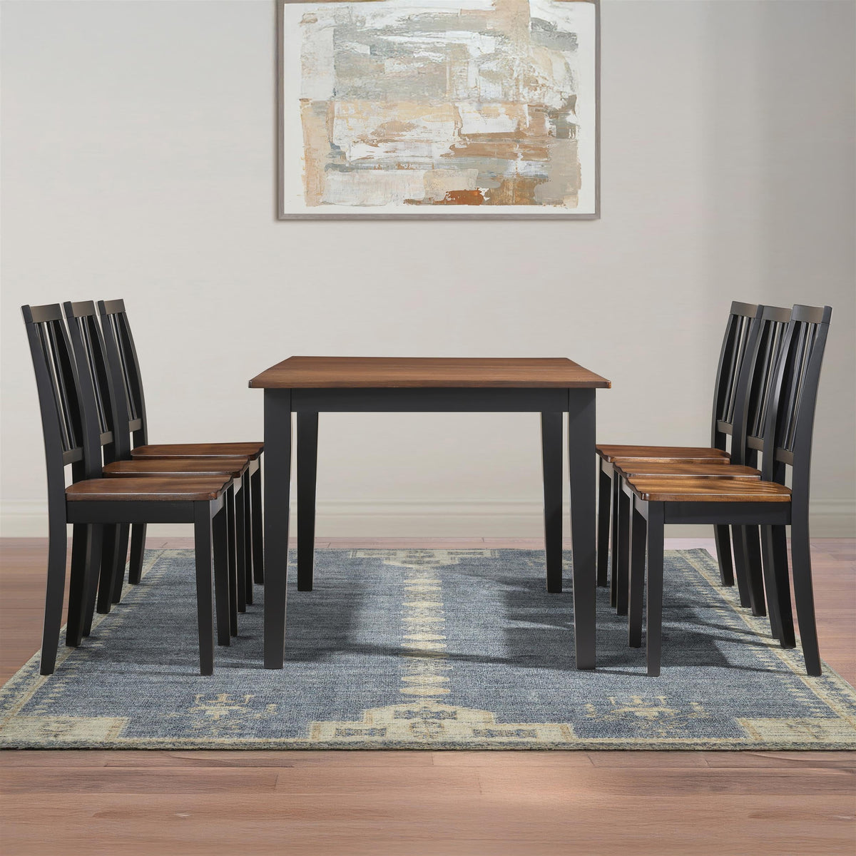 Joplin 7PC Dining Set with 6 Chairs in Brown by Steve Silver – Wood, Brown, Model JOP500N-D7PC