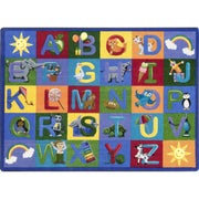 Learning Letter Sounds Childrens Rugs D Multicolor by Joy Carpets – 7'8" x 10'9" (Rectangular), Nylon, Multi Color, Model 1926D