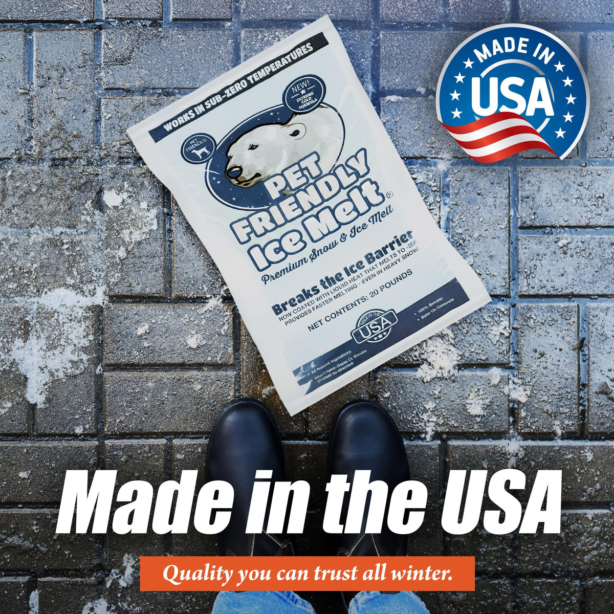 Pet Friendly Ice Melt (20 lb) All Natural Ice Melt Made with Naturally Occurring Salts and Minerals by Furrow – 20 lb, Blue, Model FW-1031