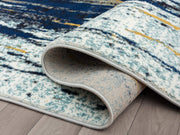 Rugs Blue & Yellow Painted Pattern Area Rug w/Bold Design Rugs Modern 5'3" X 7'6" Accent Rug by Abani – 2' x 3' (Rectangular), Polypropylene, Blue, Yellow, Model LAG110