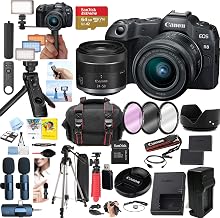 Canon EOS R8 Mirrorless Camera with RF 24-50mm f/4.5-6.3 is STM Lens Bundle, 24.2MP Full-Frame, 4K60 Video, 64GB SD Card, Microphones, LED Light, Tripod & Case (Renewed)