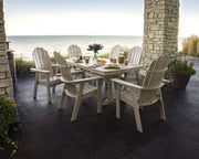 Vineyard Adirondack 7-Piece Nautical Trestle Dining Set (Aruba/White) by Polywood – Onesize, Plastic, Aruba / White