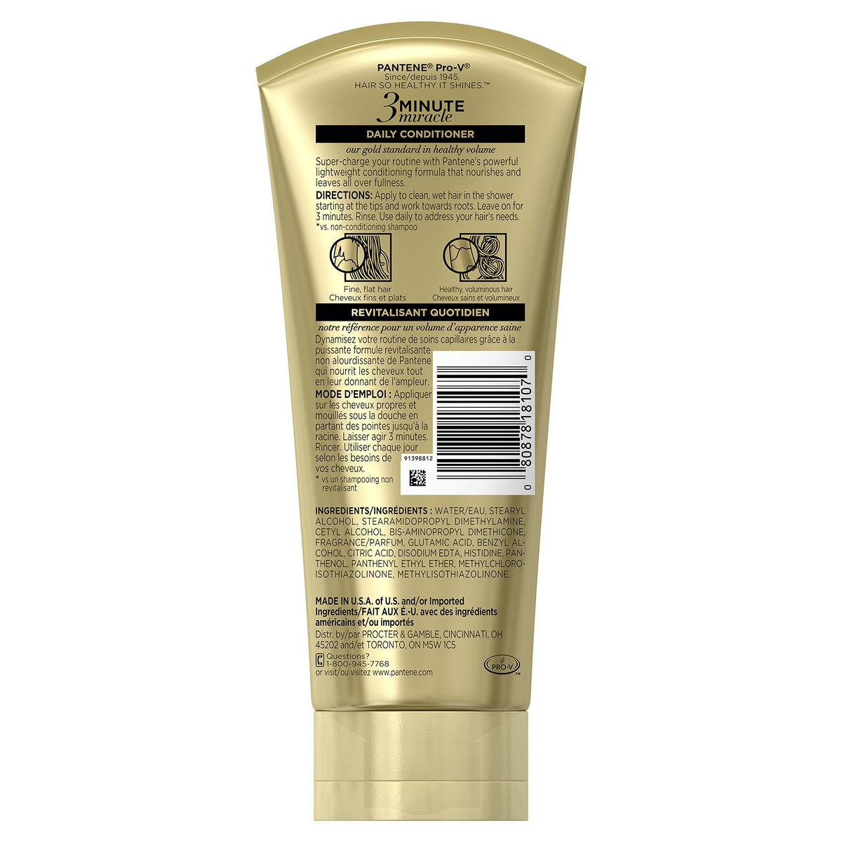 Pantene 3 Minute Miracle Conditioner 6 FL OZ / 6 Fl Oz (Pack of 1) / Sheer Volume Deep Conditioner - NEW Conditioners