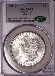 1900-O Doubled Stars Morgan Dollar CAC MS-64; VAM-15; Nice, Top-100