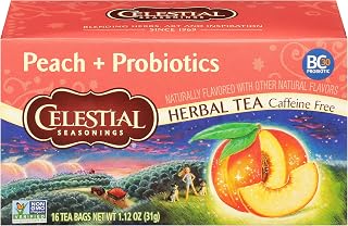 Celestial Seasonings Peach + Probiotics Herbal Tea, 16 Tea Bags