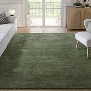 Abani Sage Green Runner Rug - 2' x 6' - Soft and Plush, Washable Carpet - Perfect for Hallway & Bedroom - Plush Deco Collection