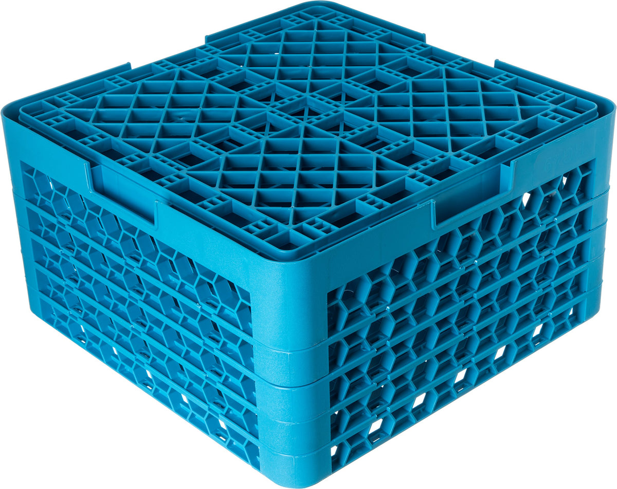 CFS RG49-414 OptiClean 49 Compartment Glass Rack with 4 Extenders by Carlisle FoodService Products – 10.3", Glass, Carlisle Blue, Model CARG49-414000-B01001