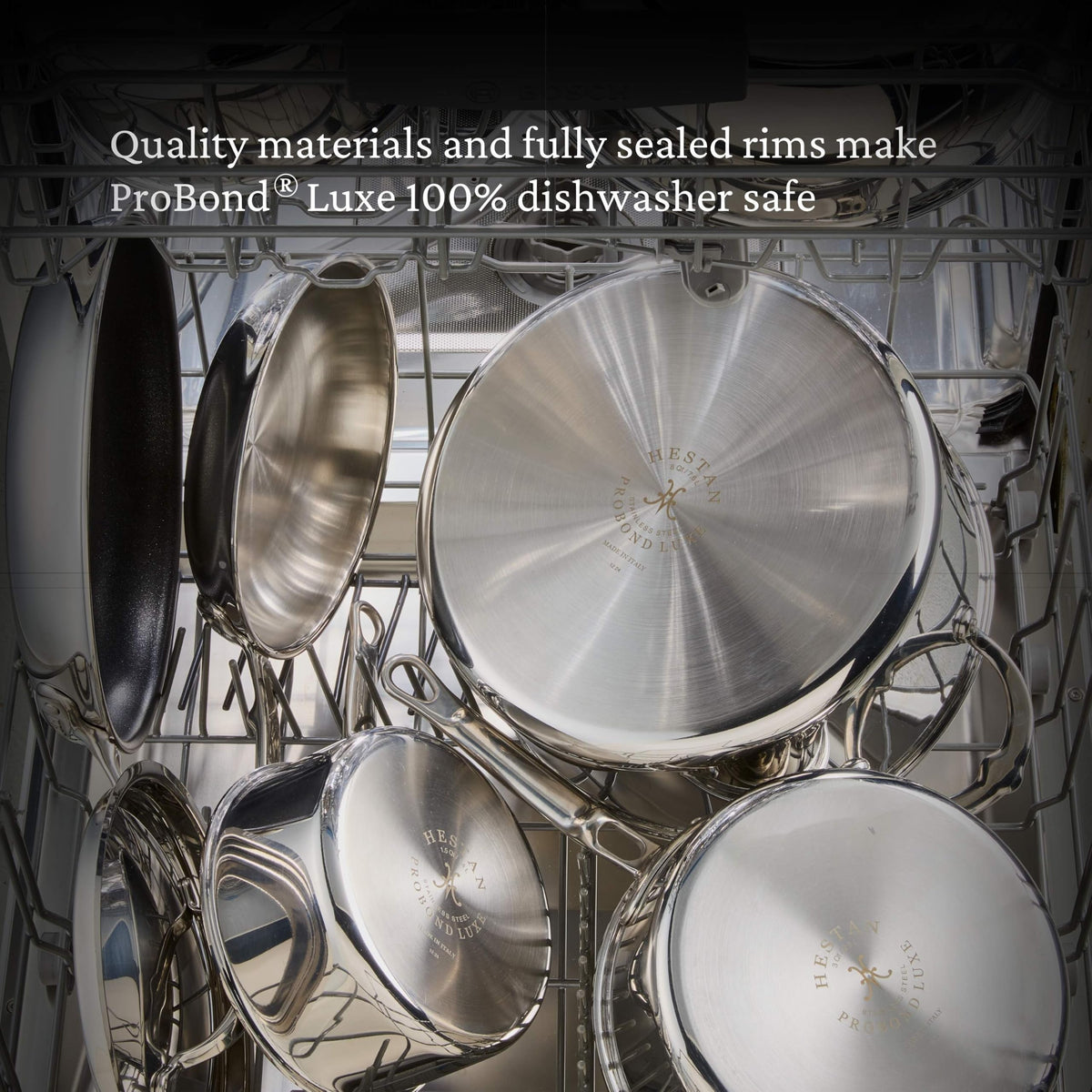 ProBond Luxe 5-Piece Professional Clad Stainless Steel Cookware Set by Hestan – Medium, Stainless Steel, Multicolor, Model 31767