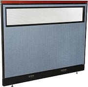 Global Industrial 60-1/4"W x 47-1/2"H Deluxe Electric Office Partition Panel with Partial Window, Blue