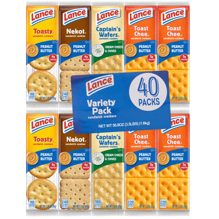 Sandwich Cracker Variety Pack (40 Count) (Pack of 2) by Lance – 113.6 Ounce (Pack of 1), Model 678395