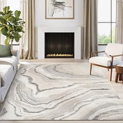 Abani Beau Collection Grey Area Rug - 5' x 8' - Abstract Stone-Inspired Pattern, Non-Shedding - Easy to Clean, Durable for Living Rooms, Dining Rooms & Bedrooms, Pet & Kid Friendly