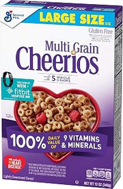 Multi Grain Cheerios Heart Healthy Cereal, 12 OZ Large Size Cereal Box