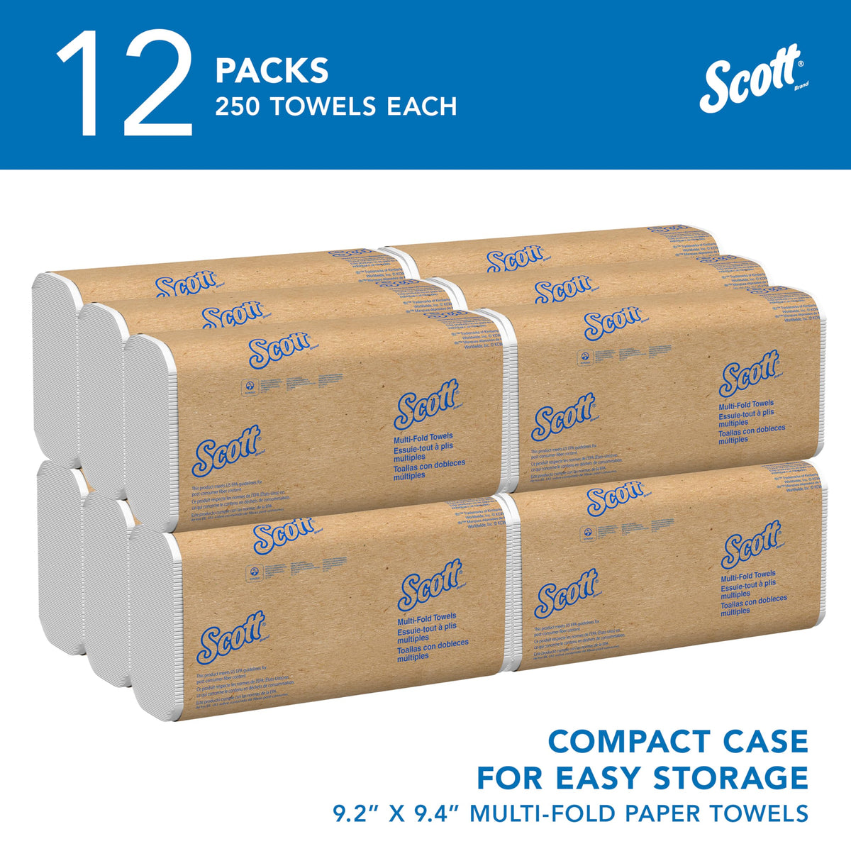 Scott Professional 250 Count (Pack of 12) / White / Multifold Paper Towels Paper Towels