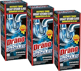 Drano Kitchen Granules Clog Remover, 8.8 oz (Pack of 3)