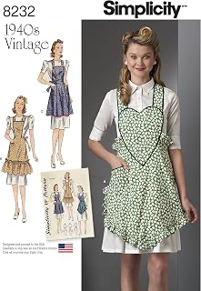 Simplicity 8232 Vintage Apron Sewing Pattern, 3 Styles, Sizes S-L